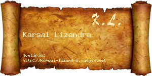 Karsai Lizandra névjegykártya